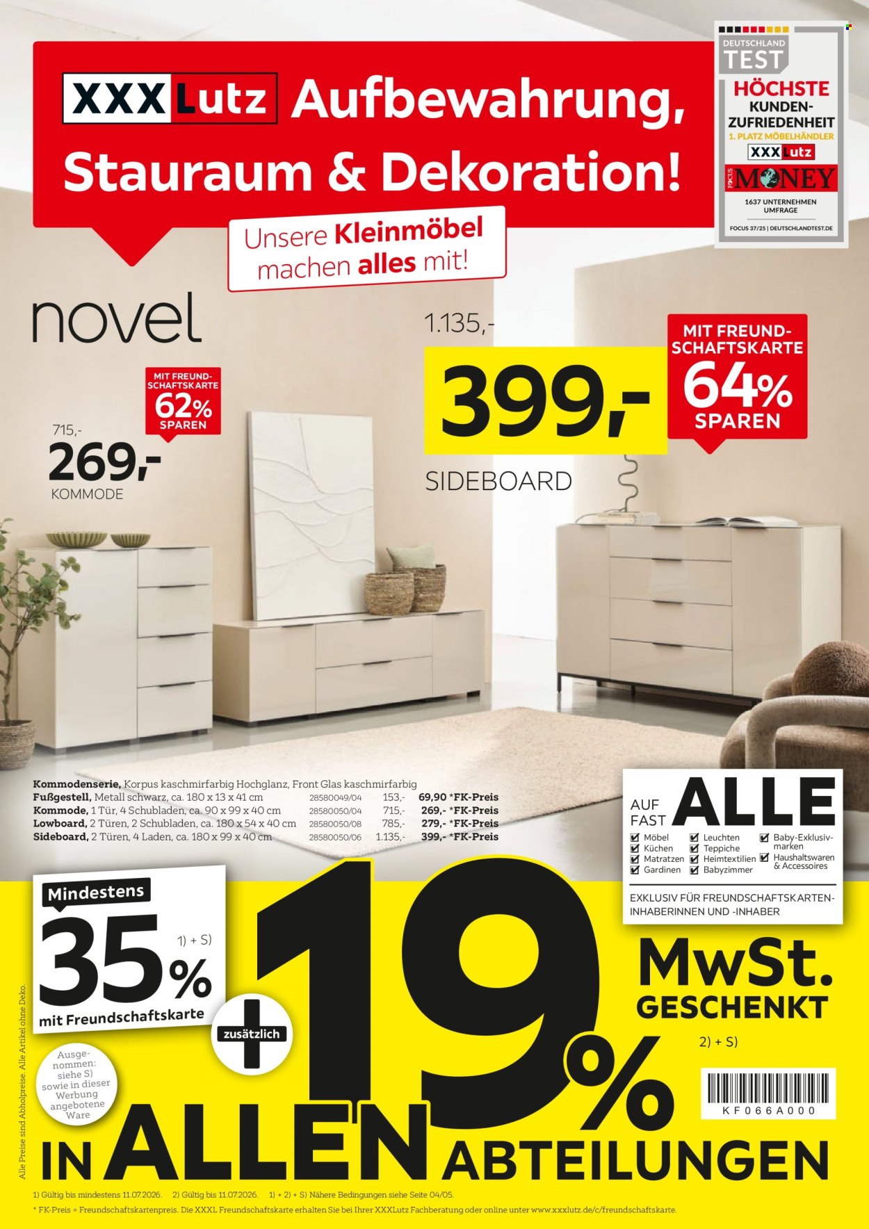 XXXLutz Prospekte  - 27.06.2026 - 11.07.2026. Seite 1