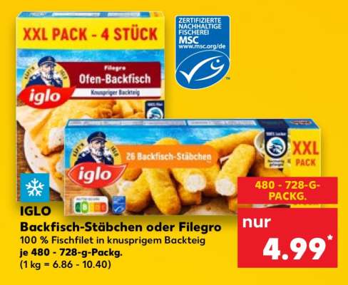 Backfisch-Stäbchen oder Filegro