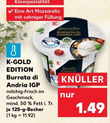 K-GOLD EDITION Burrata di Andria IGP