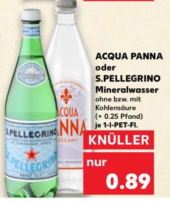 ACQUA PANNA oder S.PELLEGRINO Mineralwasser