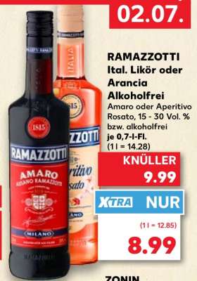 RAMAZZOTTI Ital. Likör oder Arancia Alkoholfrei