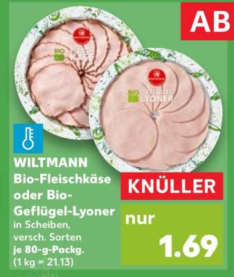 WILTMANN Bio-Fleischkäse oder Bio-Geflügel-Lyoner