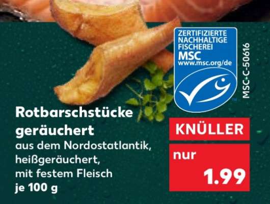 Rotbarschstücke geräuchert