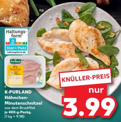 K-PURLAND Hähnchen-Minutenschnitzel