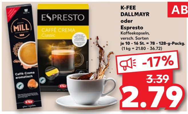 K-FEE DALLMAYR oder Espresto