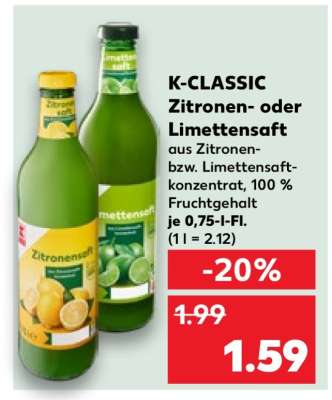 K-CLASSIC Zitronen- oder Limettensaft