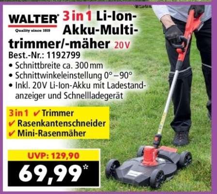 3 in 1 Li-Ion-Akku-Multitrimmer/-mäher