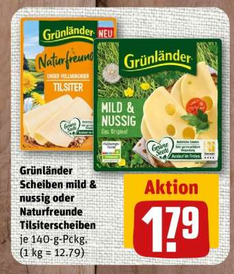 Grünländer Scheiben mild & nussig oder Naturfreunde Tilsiterscheiben