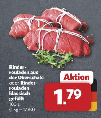 Rinderrouladen aus der Oberschale oder Rinderrouladen klassisch gefüllt