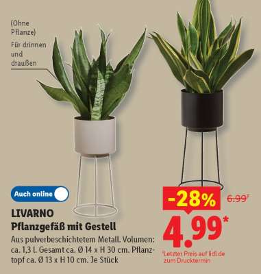 LIVARNO Pflanzgefäß mit Gestell