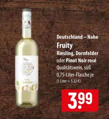 Fruity Riesling, Dornfelder oder Pinot Noir rosé