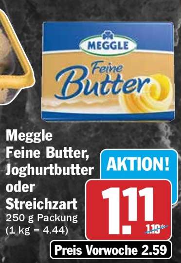 Meggle Feine Butter, Joghurtbutter oder Streichzart