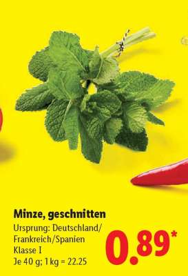 Minze, geschnitten