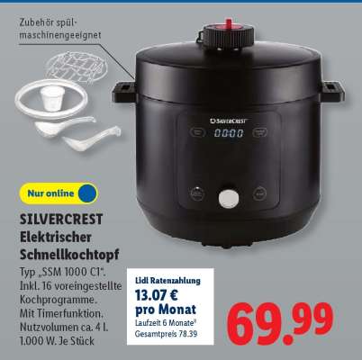SILVERCREST Elektrischer Schnellkochtopf