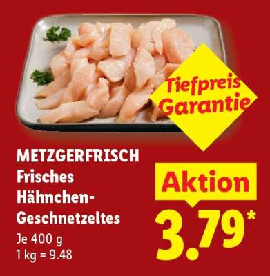Metzgerfrisch Frisches Hähnchen-Geschnetzeltes
