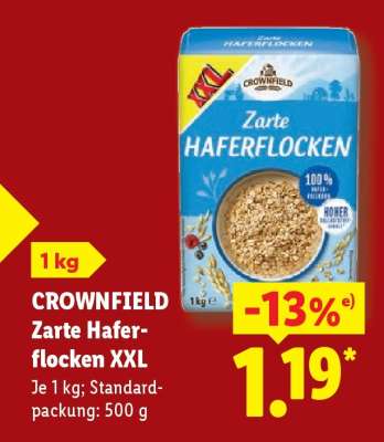 Crownfield Zarte Haferflocken XXL