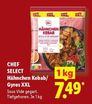 CHEF SELECT Hähnchen Kebab/Gyros XXL