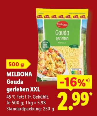 MILBONA Gouda gerieben XXL