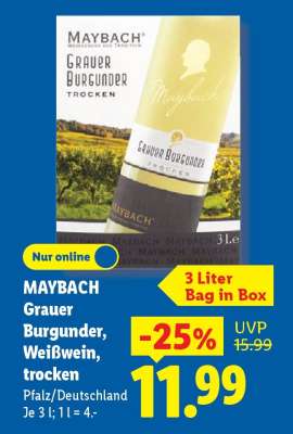 MAYBACH Grauer Burgunder, Weißwein, trocken