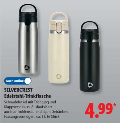 SILVERCREST Edelstahl-Trinkflasche