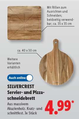 SILVERCREST Servier- und Pizzaschneidebrett