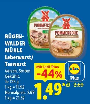 Rügenwalder Mühle Leberwurst/ Teewurst
