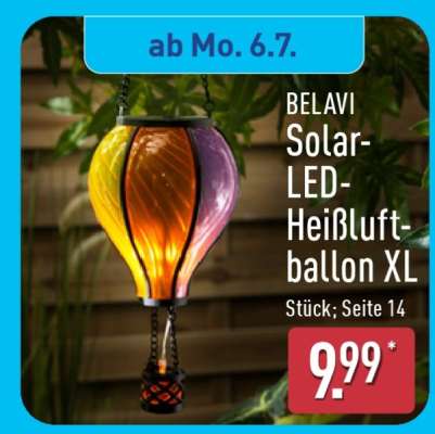 BELAVI Solar-LED-Heißluftballon XL