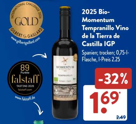 2025 Bio-Momentum Tempranillo Vino de la Tierra de Castilla IGP