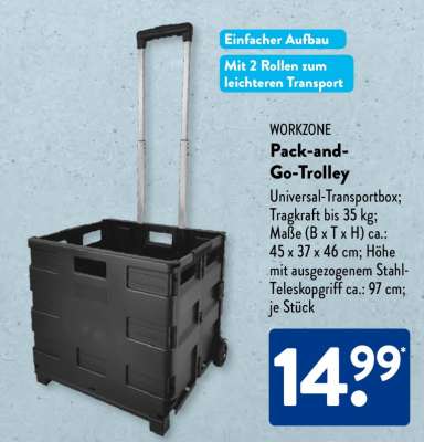 WORKZONE Pack-and-Go-Trolley