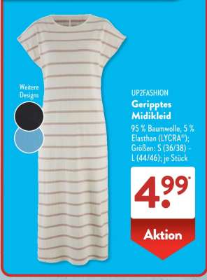 UP2FASHION Geripptes Midikleid