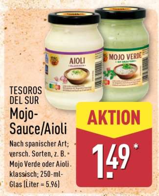 TESOROS DEL SUR Mojo-Sauce/Aioli