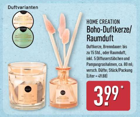 HOME CREATION Boho-Duftkerze/Raumduft