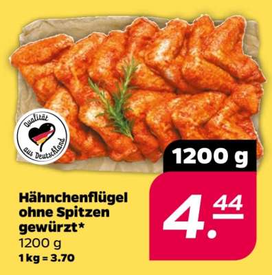Hähnchenflügel ohne Spitzen gewürzt