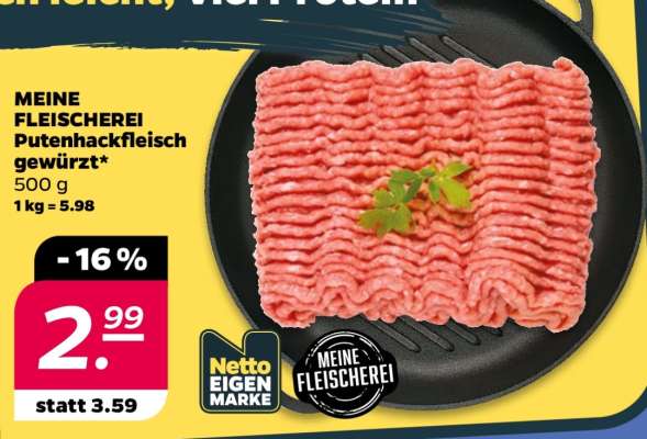 MEINE FLEISCHEREI Putenhackfleisch gewürzt