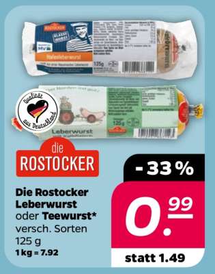 Die Rostocker Leberwurst oder Teewurst