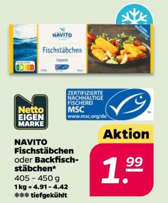 NAVITO Fischstäbchen oder Backfischstäbchen