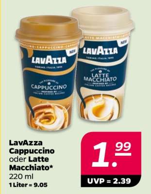 Lavazza Cappuccino oder Latte Macchiato