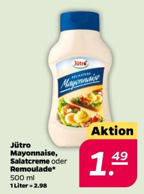 Jütro Mayonnaise, Salatcreme oder Remoulade