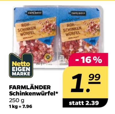 FARMLÄNDER Schinkenwürfel
