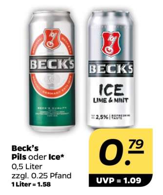 Beck’s Pils oder Ice