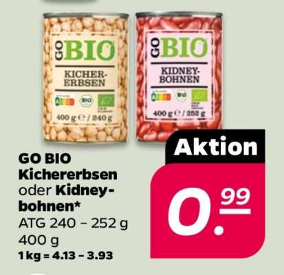 GO BIO Kichererbsen oder Kidneybohnen