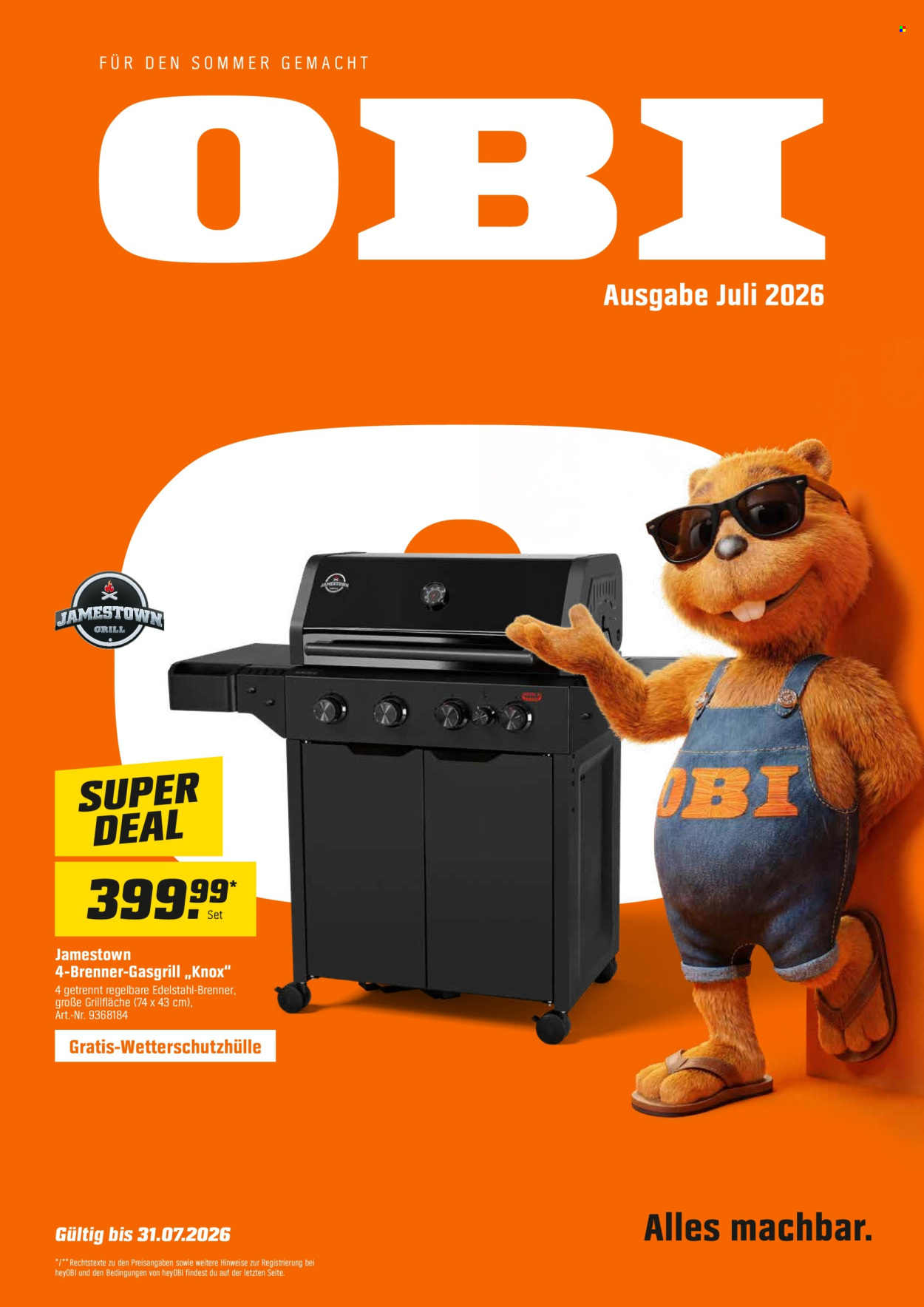 OBI Prospekte  - 1.07.2026 - 31.07.2026. Seite 1