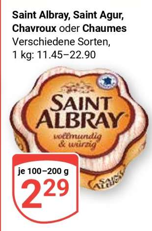 Saint Albray, Saint Agur, Chavroux oder Chaumes