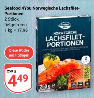 Seafood 4You Norwegische Lachsfilet-Portionen