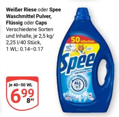 Spee Waschmittel Pulver, Flüssig oder Caps