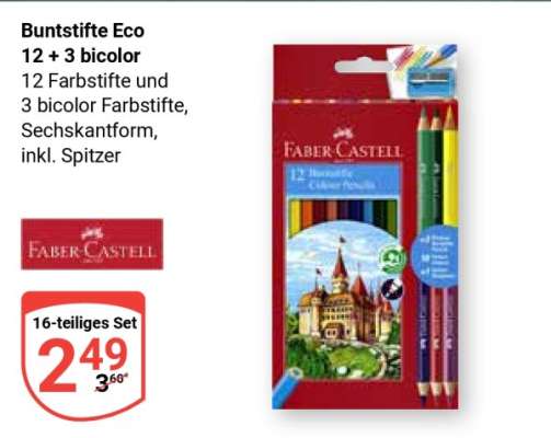 Buntstifte Eco 12 + 3 bicolor