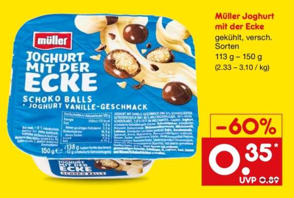MÜLLER Joghurt mit der Ecke
