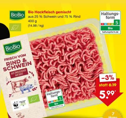 Bio Hackfleisch gemischt