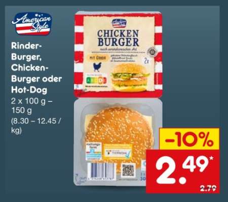 Rinder-Burger, Chicken-Burger oder Hot-Dog
