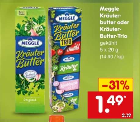 MEGGLE Kräuterbutter oder Kräuter-butter-Trio